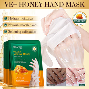 Full English Hand Mask Bioaoua Vitamin E Manuka Honey Moisturizing Hand Mask Hand Mask Cross-Border Export