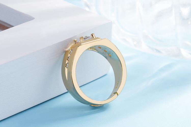 Herrenring Mit Simuliertem Diamant In Weißgold Optik_voghion.com