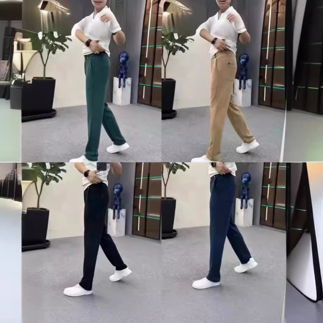 Spring New Internet Celebrant Fashionable All-match Men's Straight Slim-fit Slimming Fashionable Sports Casual Trendy Pants