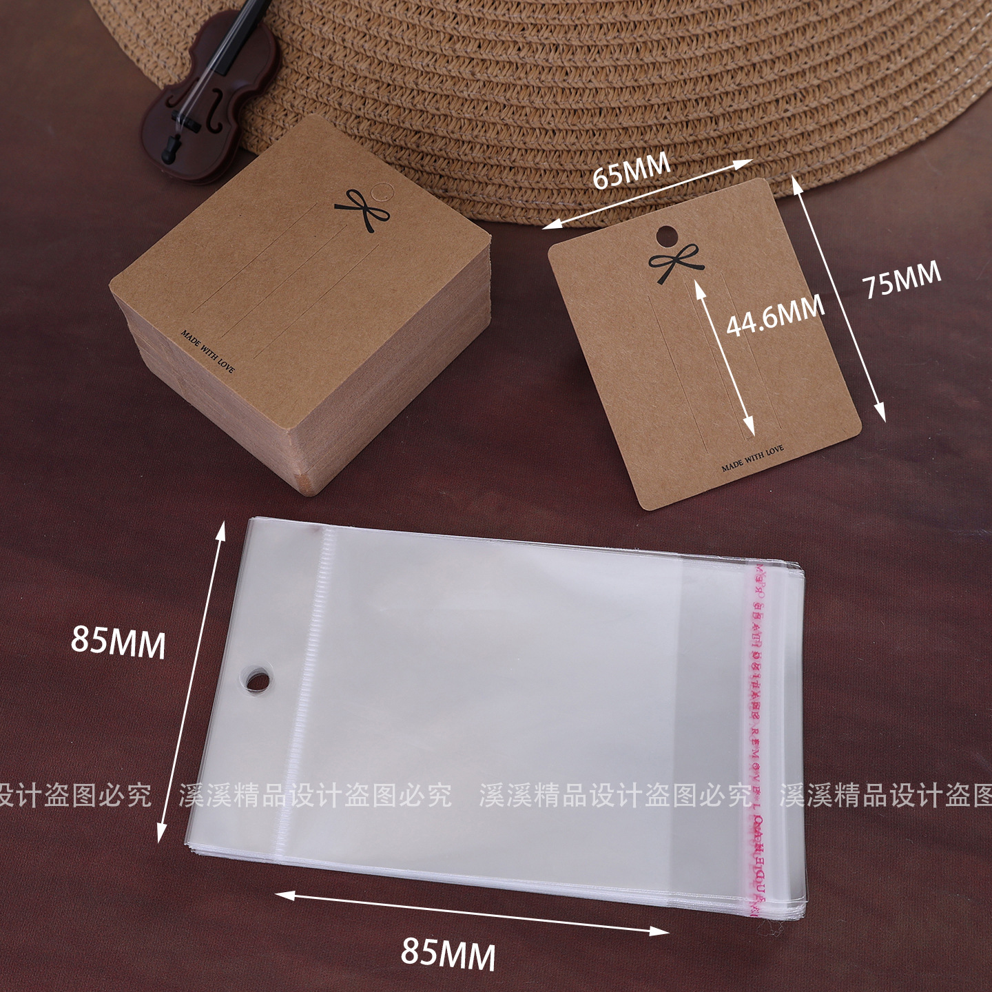 Clips de cabello kraft coreano negro clip de cabello cartón papel OPP bolsa cartón accesorios DIY hechos a mano al por mayor