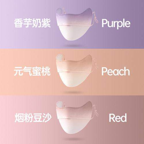 UV-protective, breathable, gradient ice silk sunscreen with the same style thin, 3D eye-protecting corner sunscreen mask