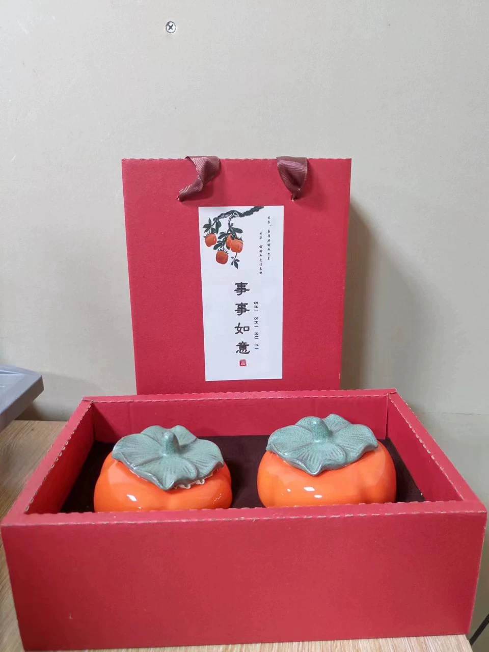 Керамическая persimmon свадебная конфетная банка persimmon persimmon рuyi чайная банка домашний чайный стол украшения мини-гостиная герметичная банка