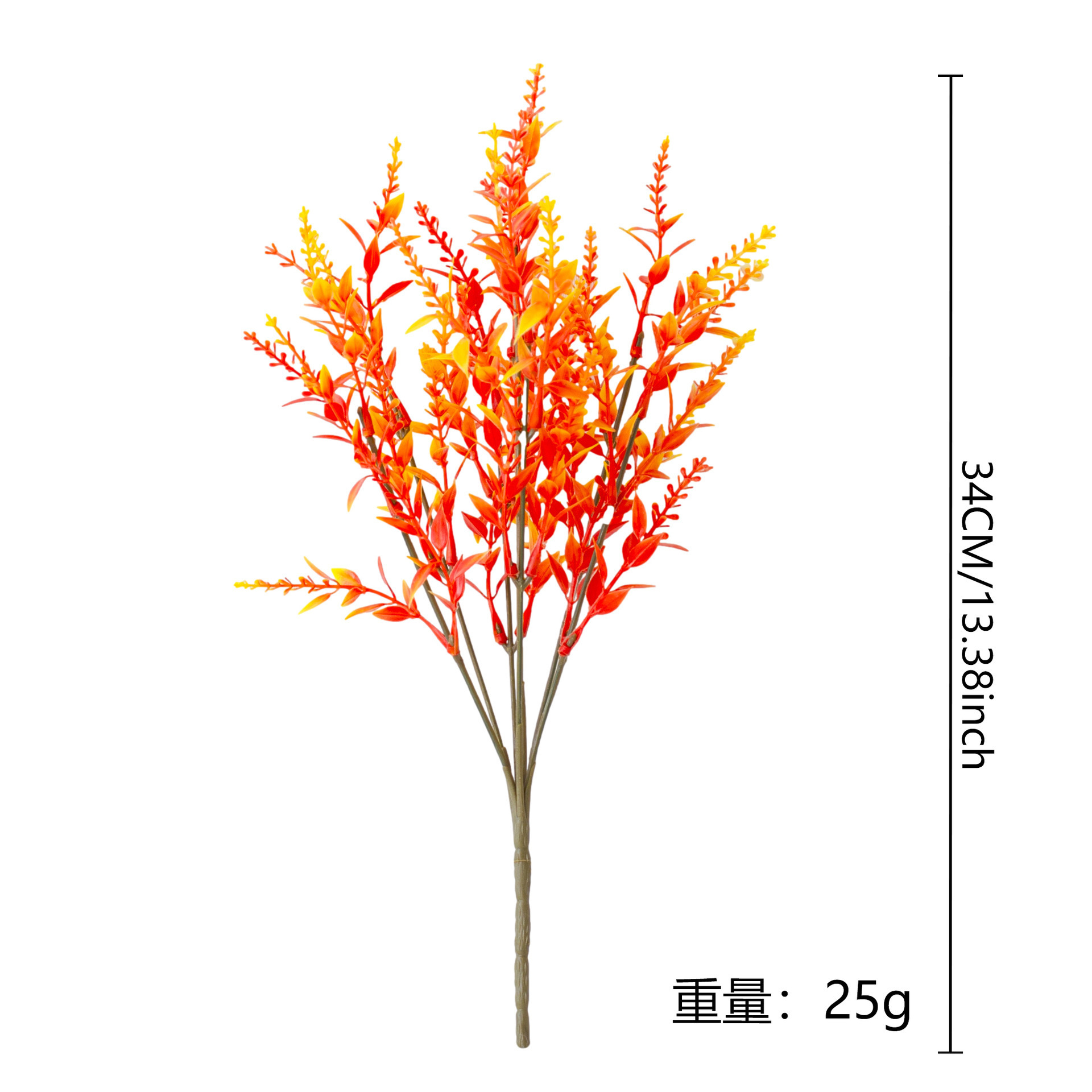 7개의 뾰족한 잎 스파이크 - 가을 오렌지