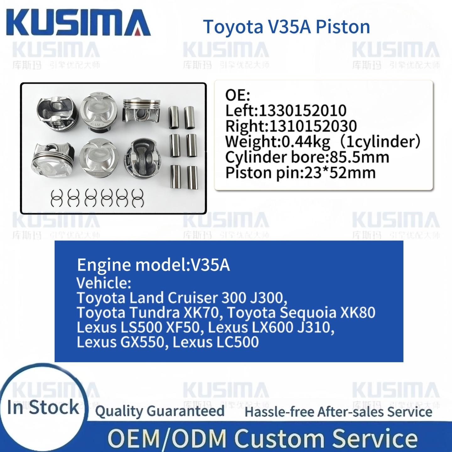 Factory direct piston rings suitable for Toyota V35A engine 1330152010 1310152030