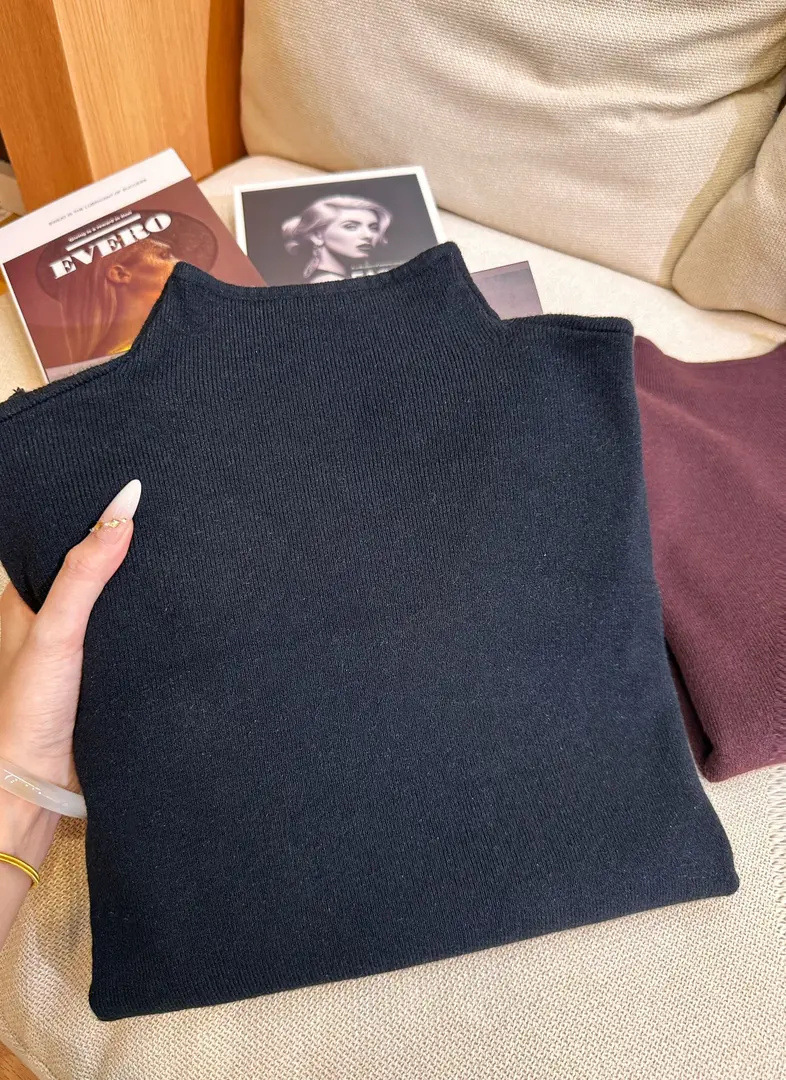 블랙/여성용 니트 스웨터/여성용 가을 고급 셔츠/여성용 스웨터 게으른 스타일/가을 상의/자켓