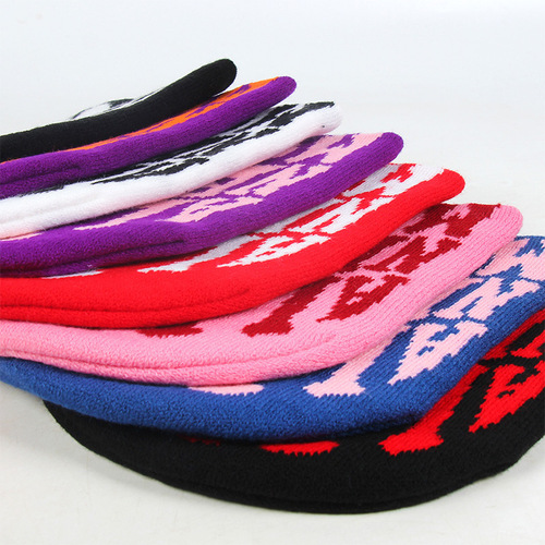 Lace-up Knitted Hat, Source Factory Embroidered Woolen Hat, Western European Fashion Hooded Hat, Letter Style Hat