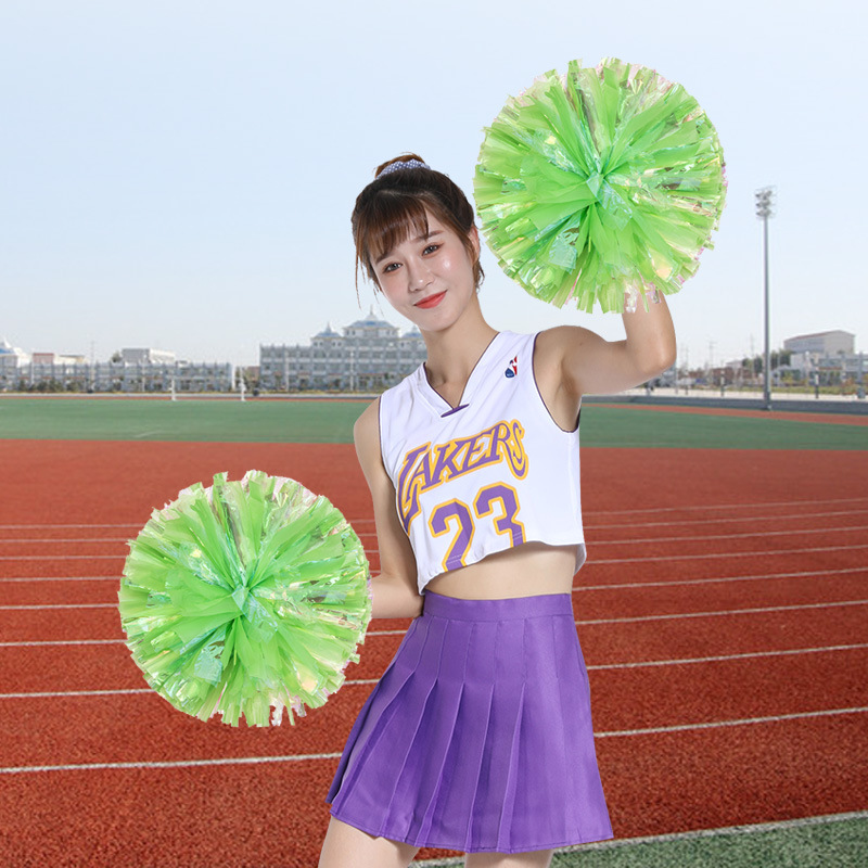 Colorful Matte Cheerleading Pom Poms Handle Cheerleading Flower Handheld Flower Sports Handheld Flower Cheerleading Colorful Ball 