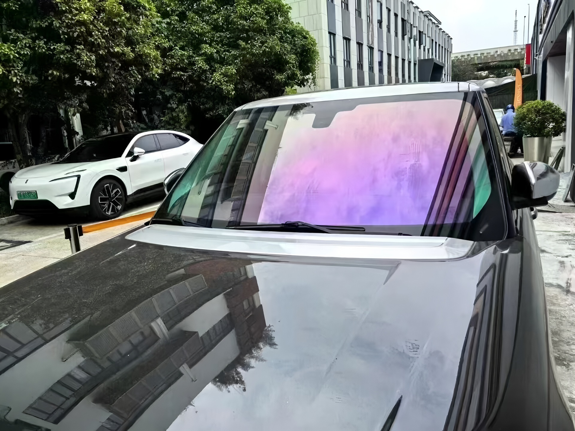 Rose Ghost Car Window Film Sunscreen Colorful Purple Heat Insulation Film Solar Film Front Windshield Optical Film
