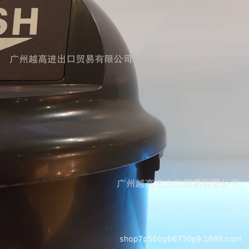 Round Trash Can with Push-Top Lid, Sanitary Trash Can, Commercial Trash Can with Ashtray