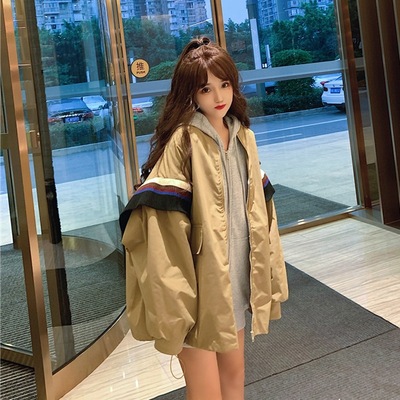 Cross-border sourcing 2020 Autumn and winter Korean Edition new pattern Sense of design mlb Versatile Mid length version Long sleeve coat