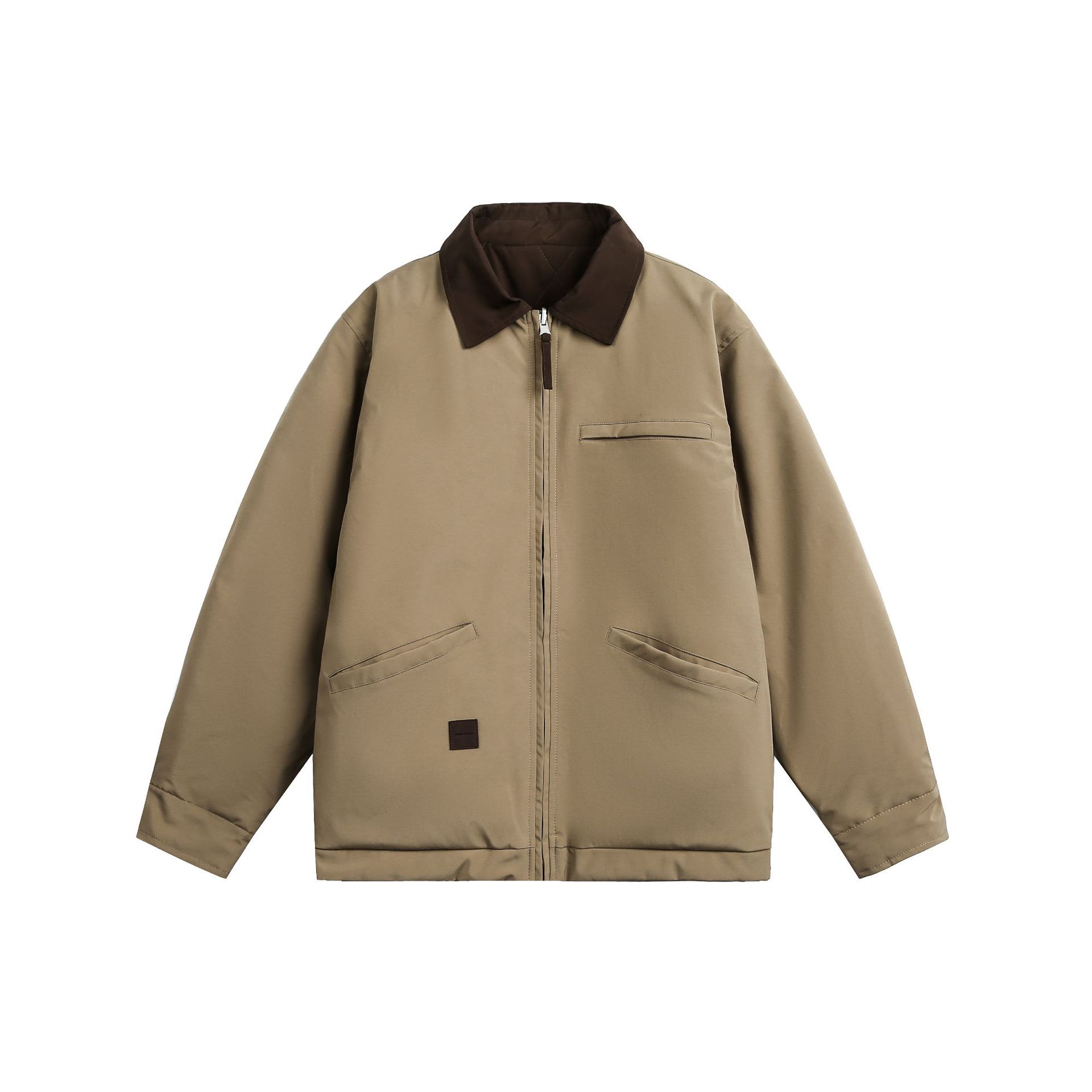 衣道古着2025冬季新款复古高级感双面穿巴恩风卡哈特撞色翻领棉服