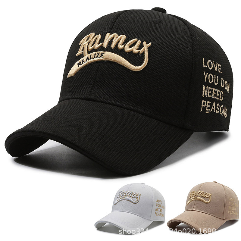 新款时尚刺绣立体字母棒球帽子男士硬顶鸭舌帽百搭显脸小遮阳帽女