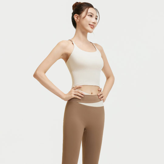 Juyitang Naked Breathable Sports Underwear Women's High Elastic Integrated Bra Sports Fitness Yoga Vest