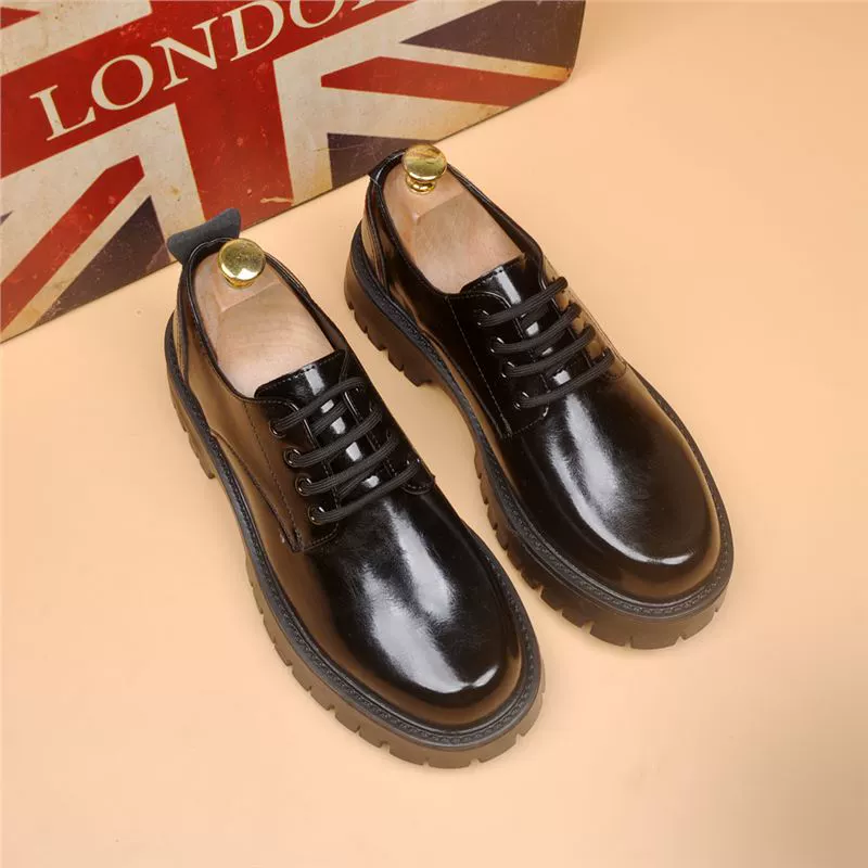 Новые мужские деловые туфли на шнуровке с большой головой кожаные туфли с толстой подошвы, увеличенные на 6 см