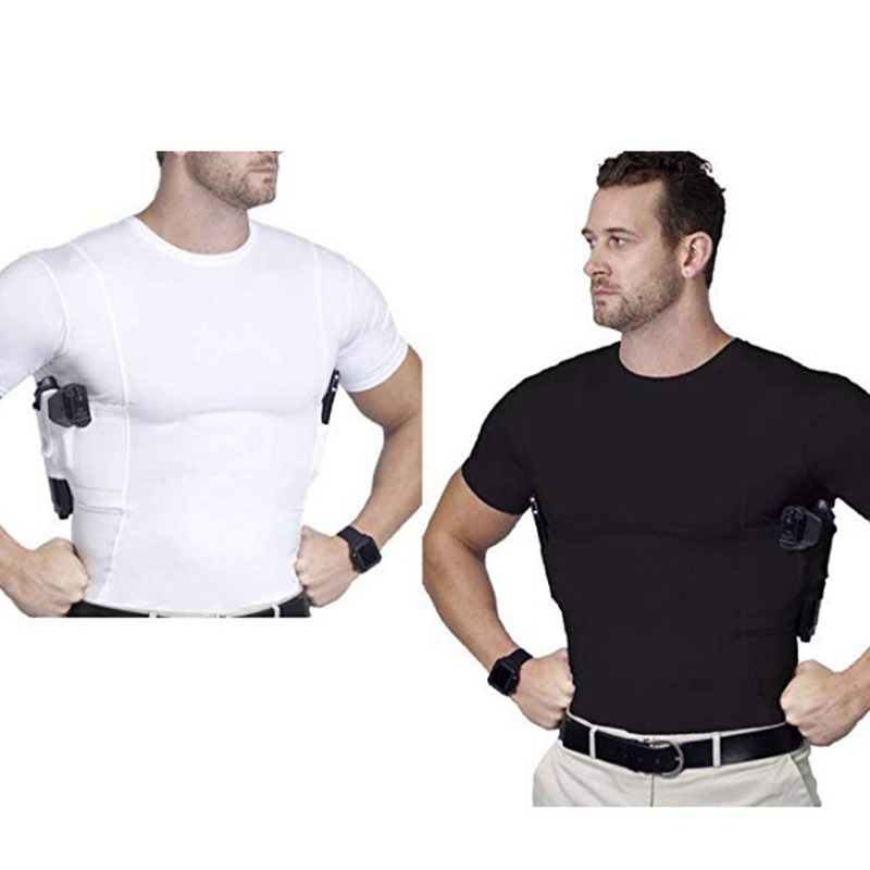 Transfronteriza caliente de Europa y América estación independiente unisex funda oculta táctica de alta elástica camiseta