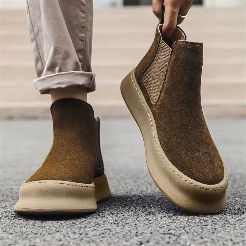 Челси сапоги мужские осенние и зимние новые ретро британский стиль высокая модная обувь короткие сапоги мужчины Мартин сапоги мужчины 1203-J