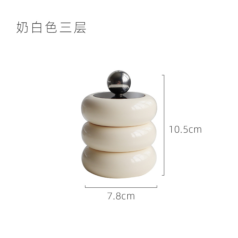 Caja de hisopo de algodón de estilo nórdico caja de algodón cosmético de melamina escritorio a prueba de polvo Limpieza de algodón Caja de almacenamiento de cristal caja de bolas de algodón