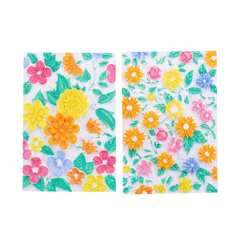 Planta flor fondant chocolate en relieve hojas de ratán patrón retro molde de silicona textura de pastel decoración