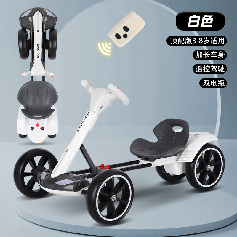 Nuevo kart eléctrico para niños con control remoto, sin necesidad de instalación, plegable y portátil.