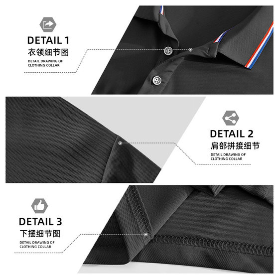 Cross-border American Amazon short-sleeved men's polo shirt summer new lapel logo printing custom advertising shirt t-shirt