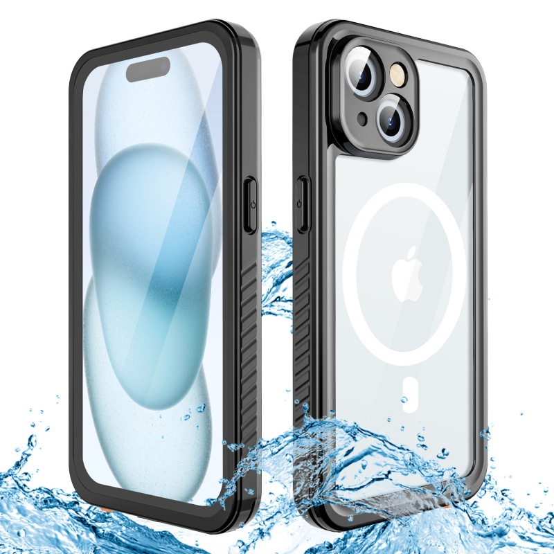 New Waterproof Mobile Phone Case for Apple iPhone15 Swimming Running Takeaway 15Pro Drop-resistant Protective Shell