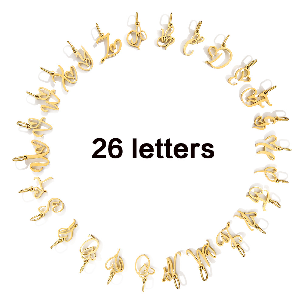 Letter Pattern 1 Piece 10*9mm 304 Stainless Steel Gold Plated Letter Polished Pendant