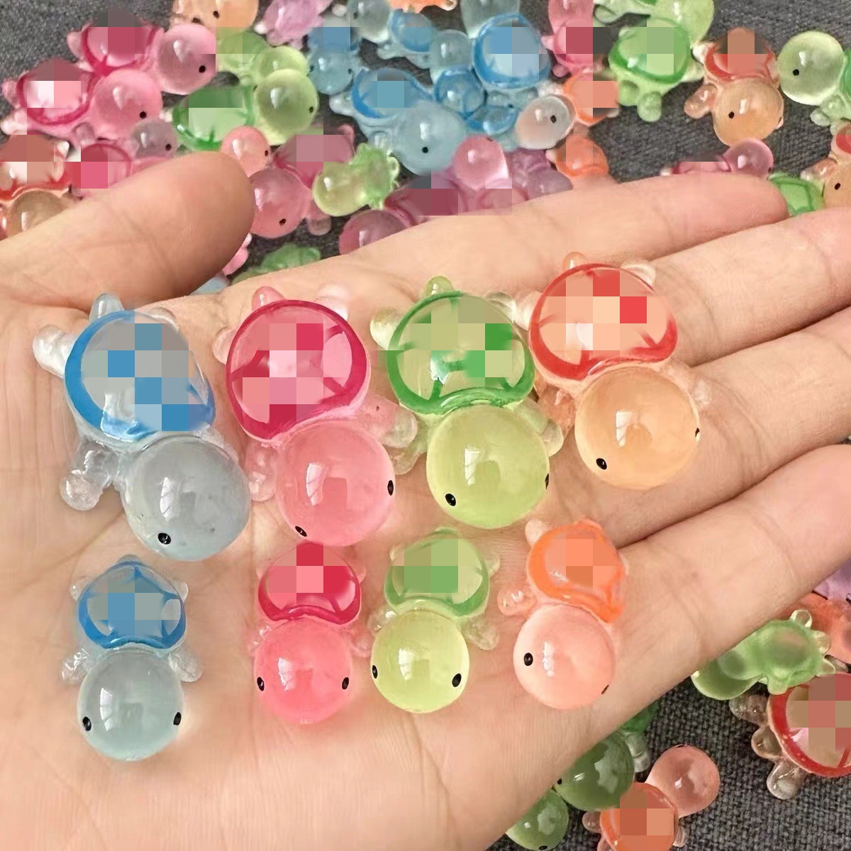 2.1cm 큰 머리 빛나는 거북이