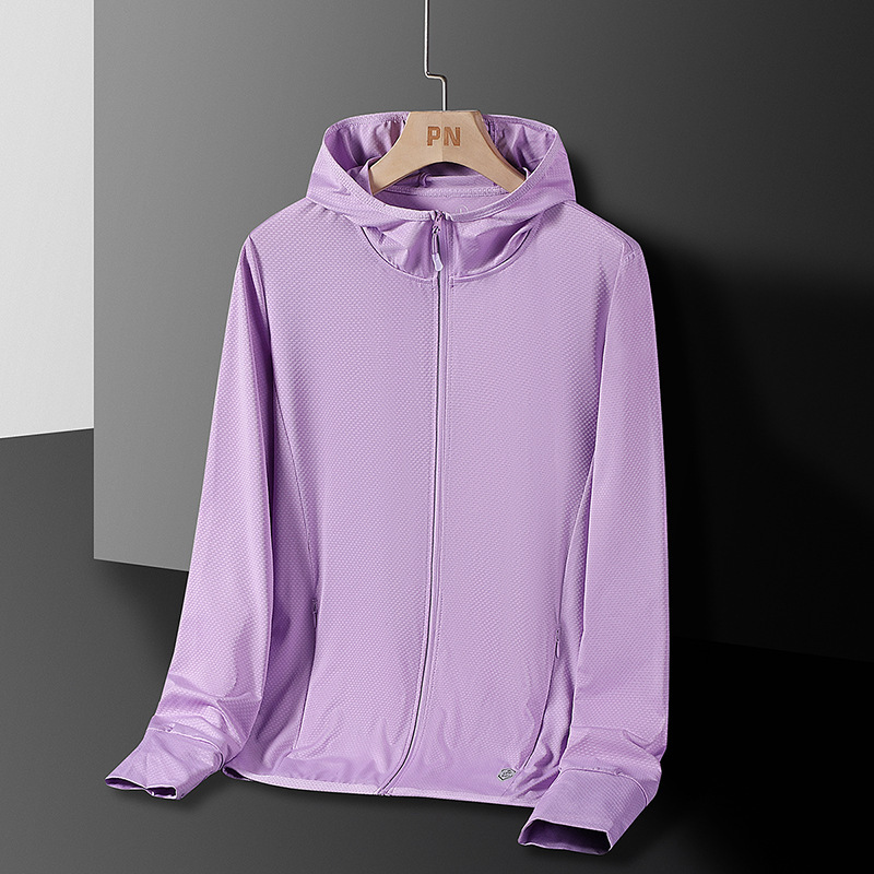 Ropa de protección solar de hombre chaqueta delgada de verano camiseta de piel de hielo al aire libre ventilada anti-UV ropa de protección solar para hombre