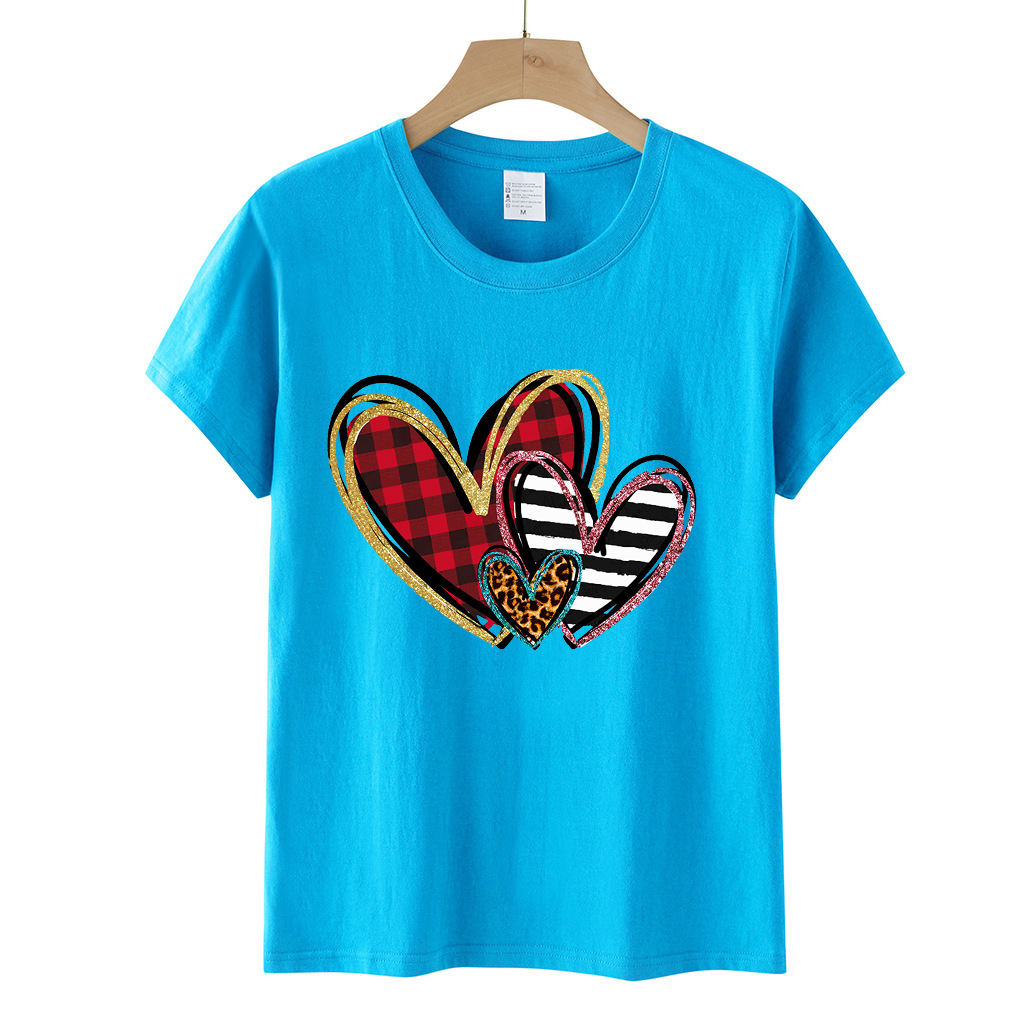Unisex T-shirt Short Sleeve T-shirts Streetwear Heart Shape display picture 9