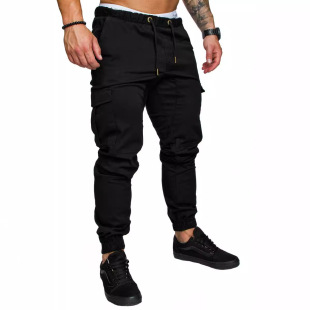 New men's casual fashion tether elastic sports baggy pants open crotch pants