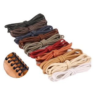 Leather Shoes Lace Boots Casual Shoes Martins Boots Workwear Boots for Men and Women Black and White Brown Waxed Rope Round Thin Rope Strap