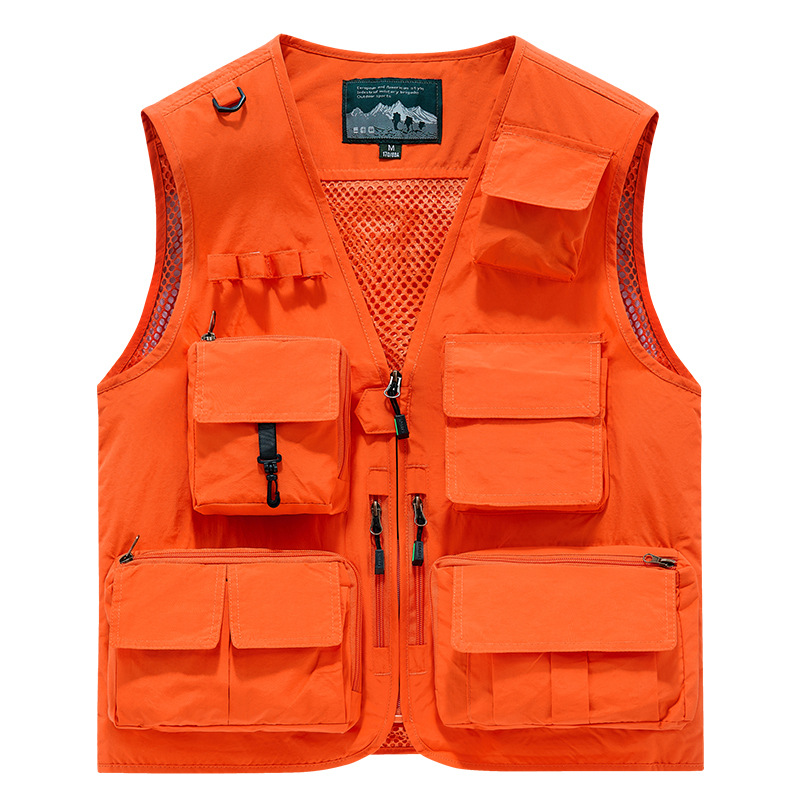 Chaleco de Pesca y Fotografía con Múltiples Bolsillos para Hombre de Poliéster, para Pesca y Fotografía