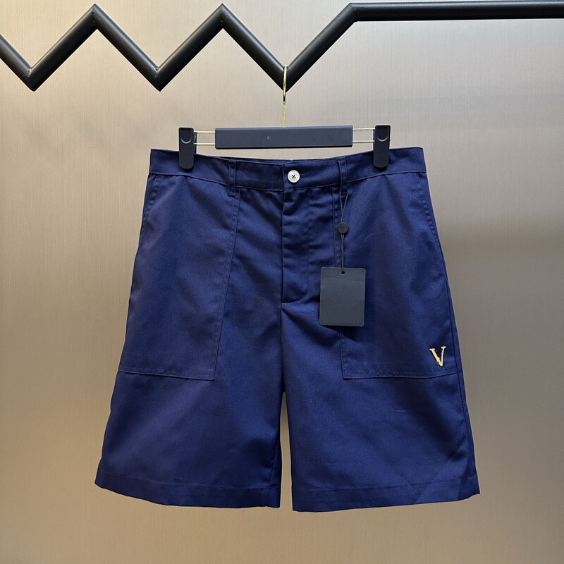 Original Version of the High-End Brand's 2026Ss New Men's Shorts Made of Blended Fabric with Logo Patches and Leather Workwear Shorts