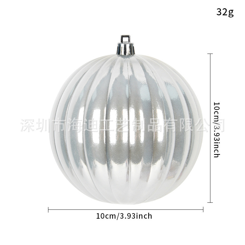 Galvanizado 10CM forma de bola de plástico colgante bola de guirlandas de caña colgante bola de color de Navidad simple viento árbol de Navidad multicolor