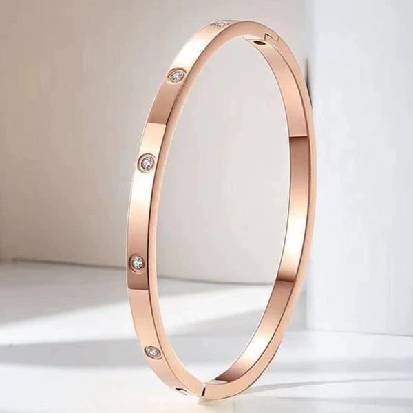 Golden bracelet, pink gold, 4mm