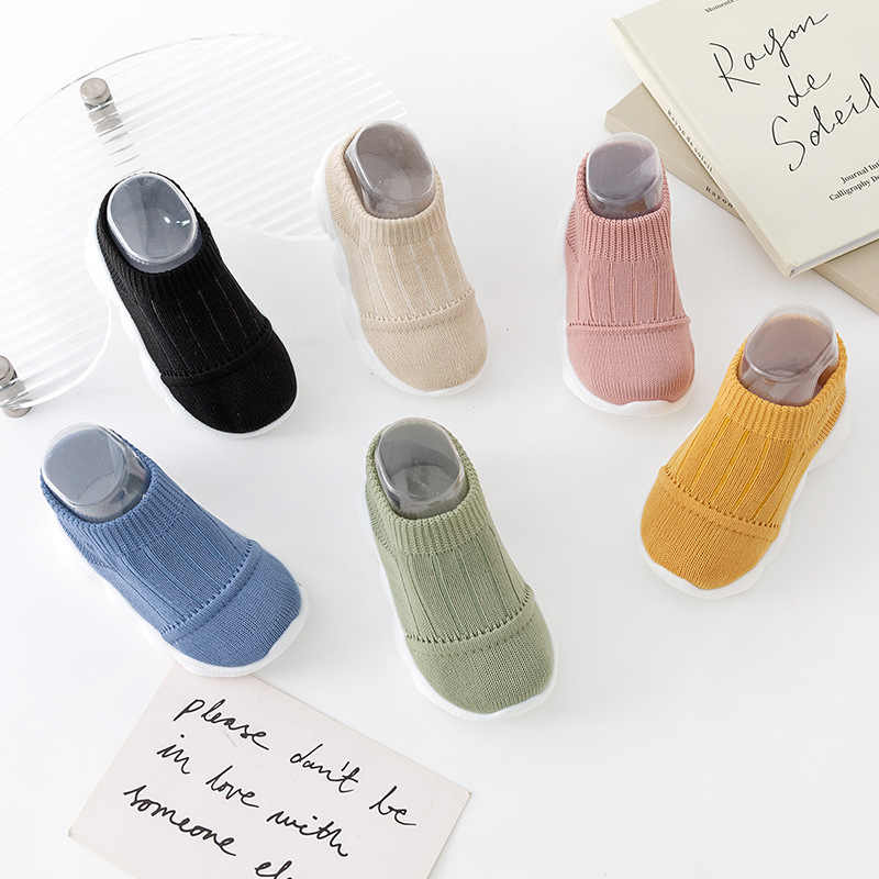 Nuevos zapatos para bebés, zapatos de piso para niños, zapatos de calcetines para bebés, zapatos para niños pequeños, primavera y otoño