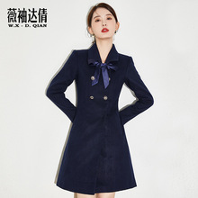 空姐呢子大衣工作服女秋冬加棉售楼部珠宝店高端职业毛呢外套加厚