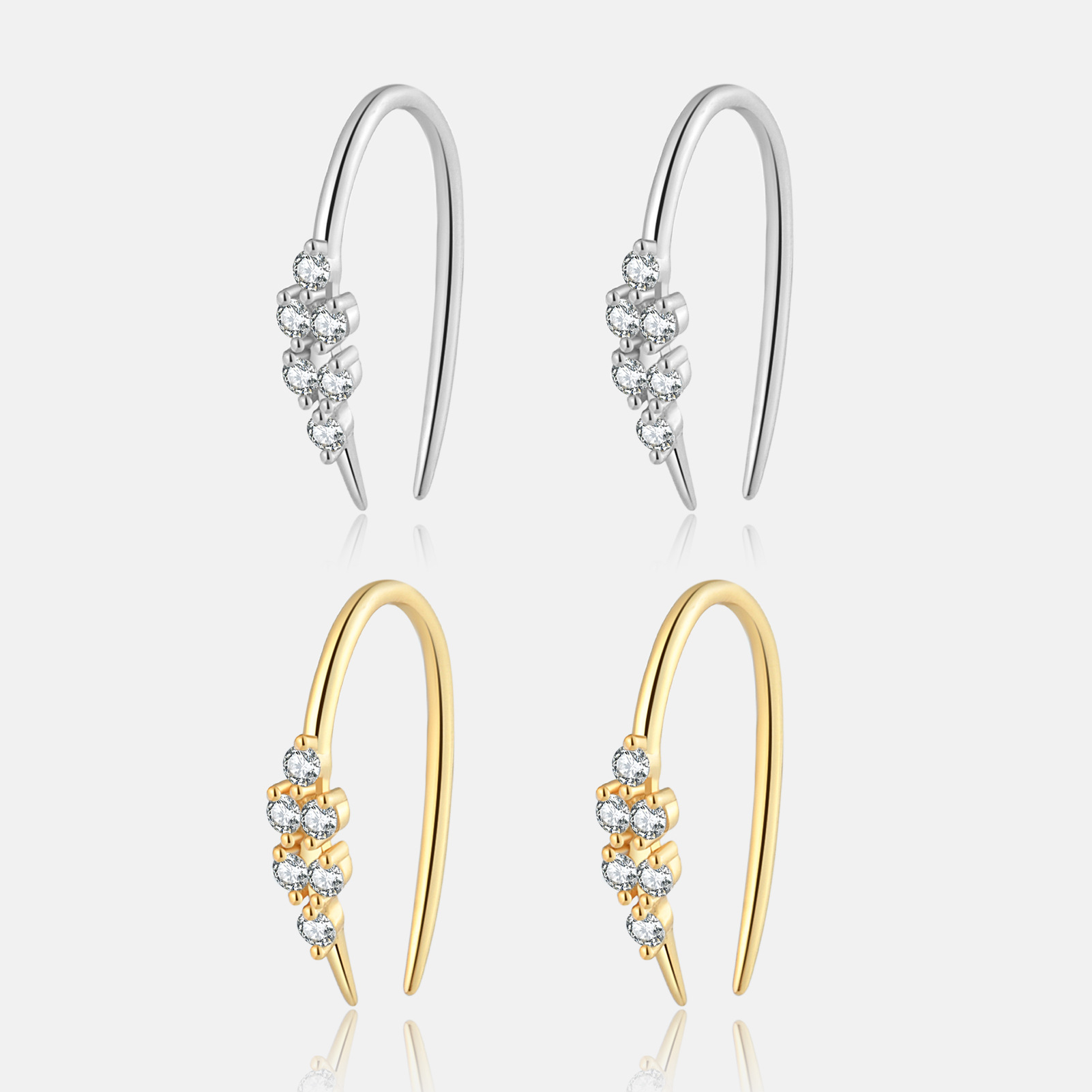 Cross-border fashion S925 pure silver earrings, light luxury moissanite diamond drop earrings for women, high-end design earrings, wholesale