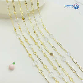 DIY饰品配件14k桃心蝴蝶小熊星星水晶链项链服装链手串手工吊坠