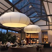 日式餐厅吊灯中古风餐饮包厢酒店会所简约高级感大气客厅布艺吊灯