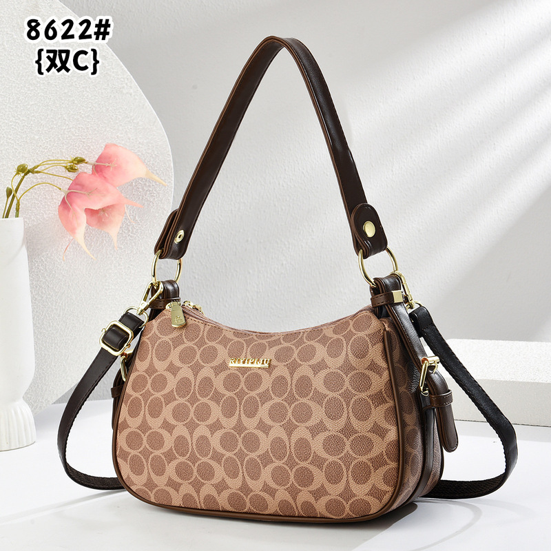 Cross-Border Mahjong Bag, Feminine and Fashionable One-Shoulder Crossbody Bag, Women's Color Matching Versatile Zipper Bag Manufacturer Wholesale