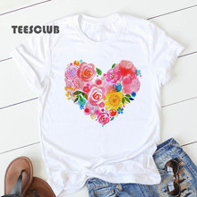 Foral Love Women T shirt ʱ���ʻ�����ӡ����Ů����ѧ��T������