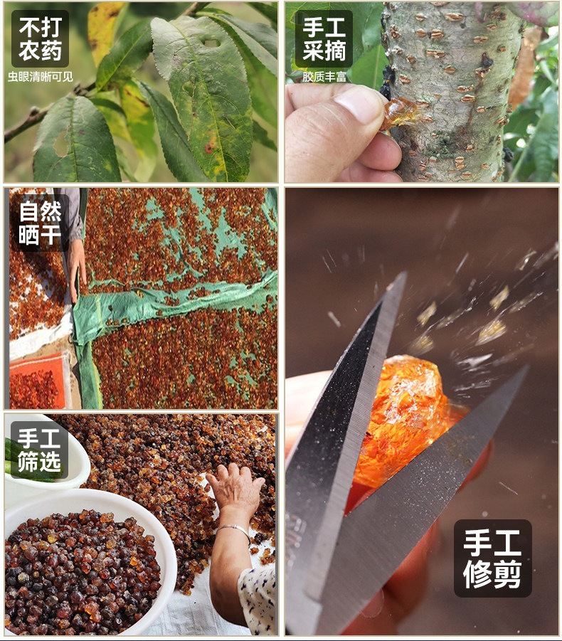 Peach Gum Tao Jiao 桃胶 Dried Resin with White Fungus Soup Pack 500g for Sweet Dessert Soup key features