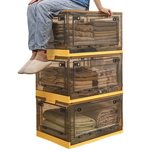 Five-Door Folding Book Storage Box, Student Classroom Use Transparent Box with Mobility Storage Box, Storage Box