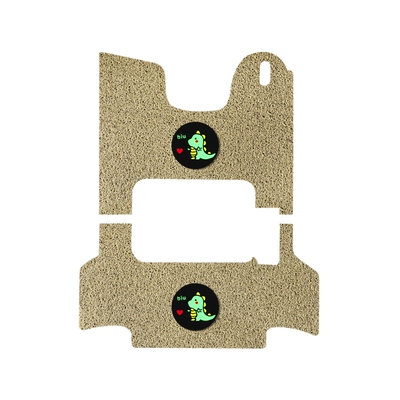 CA200TT Electric Tricycle: Electric vehicle foot mat - emma-xinghan-ca200-three-wheel-beige-foot-pad-little-dinosaur-comes-with-velcro