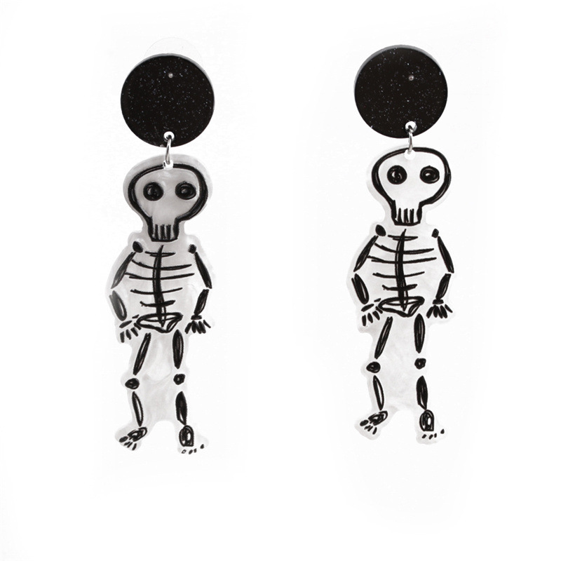 Halloween Jewelry Cross-border Acrylic Skull Ghost Castle Earrings Earrings New  Accessories display picture 9