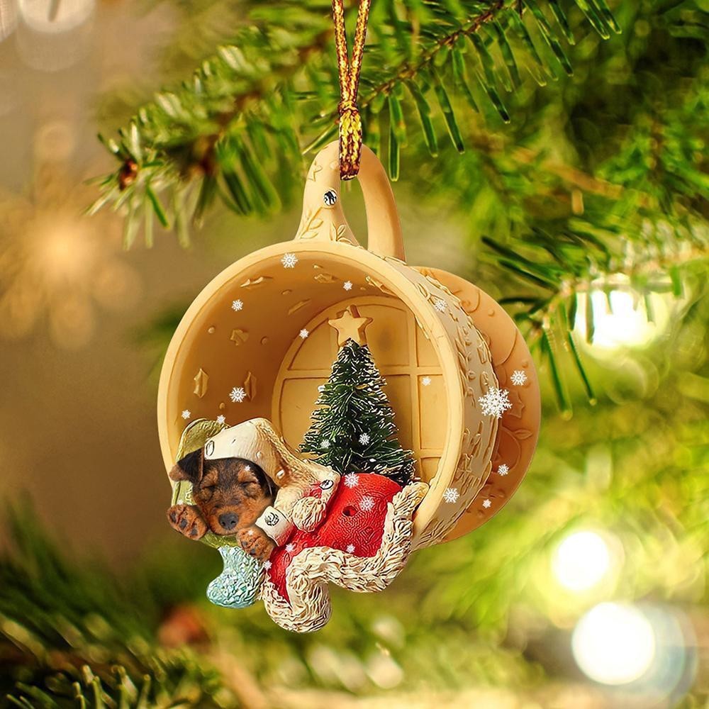 Transfronterizo nuevo acrílico taza plana perro mascota decoraciones de Navidad coche mochila adornos image 19