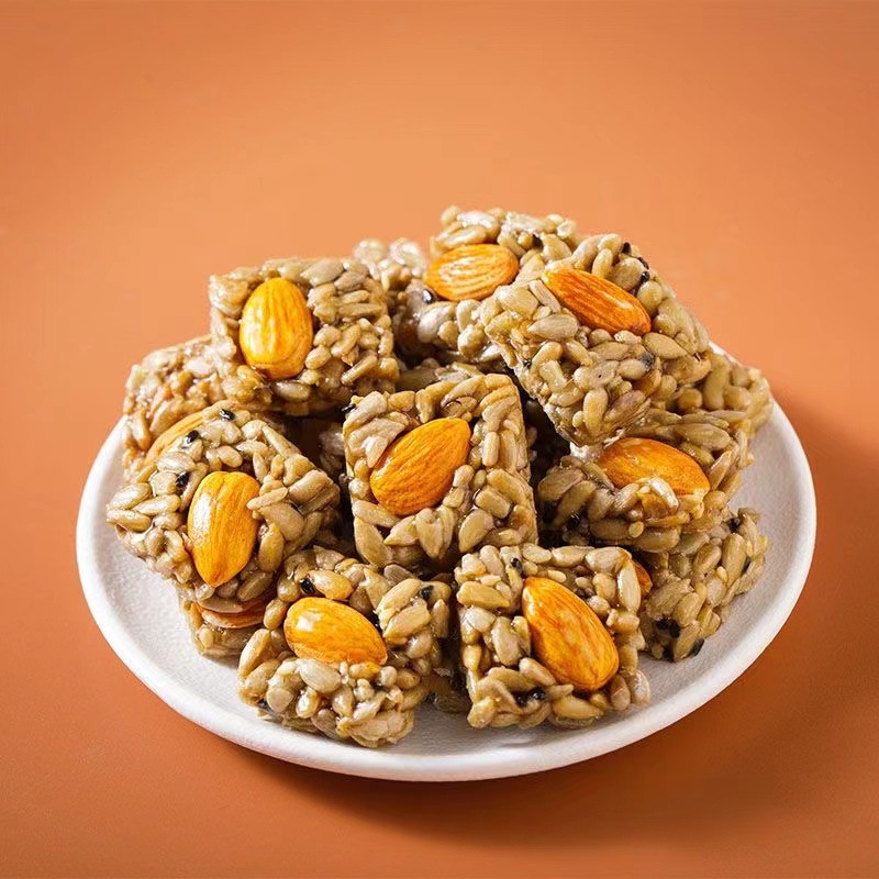 Almond and Papaya Seed Kernel Nut Crisp 500g Cookies Sunflower Seeds and Xylitol Small Packaging Almond and Papaya Seed Crispy