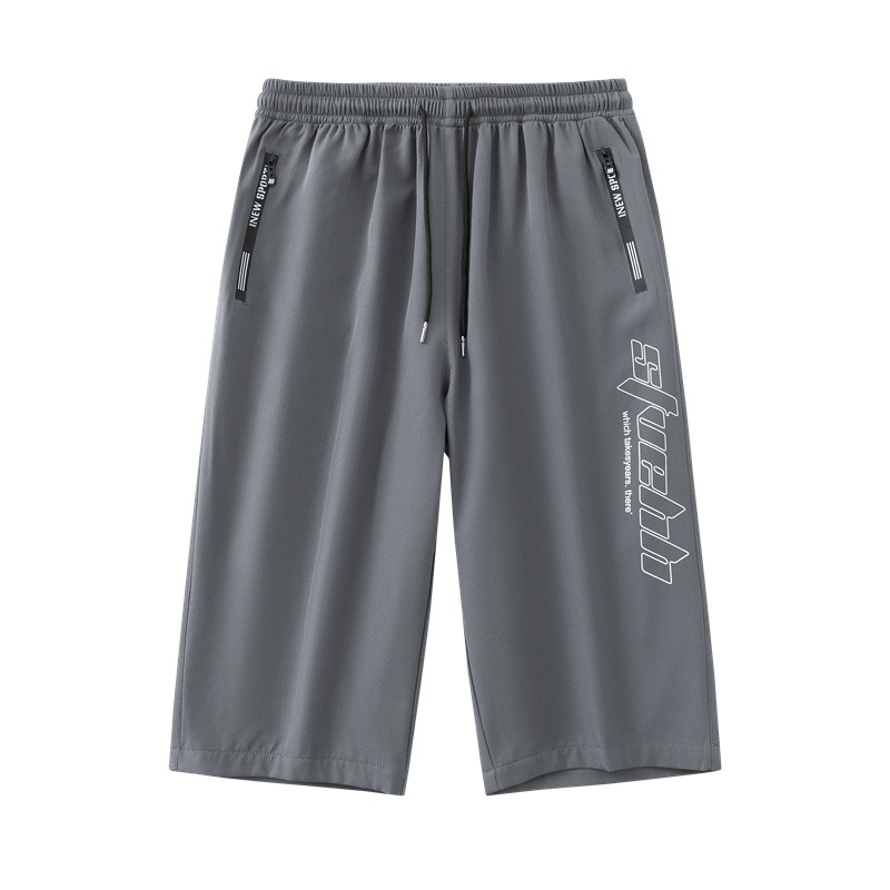 Hielo 7 pantalones para hombres de verano delgado cinturón suelto pie rápido seco 7 pantalones cortos casuales primavera y otoño fábrica al por mayor