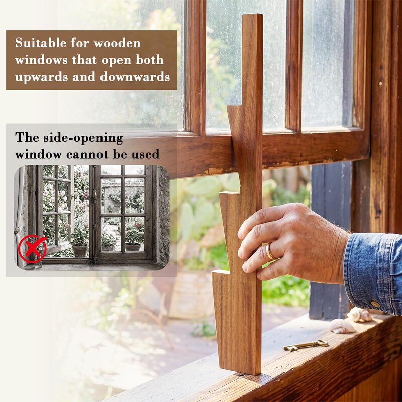 Wooden Window Support Rod, Household Window Frame Fixer, Adjustable Height Ventilation Tool, Window Opening Device Wooden Window Support Rod, Household Window Frame Fixer, Adjustable Height Ventilation Tool, Window Opening Device